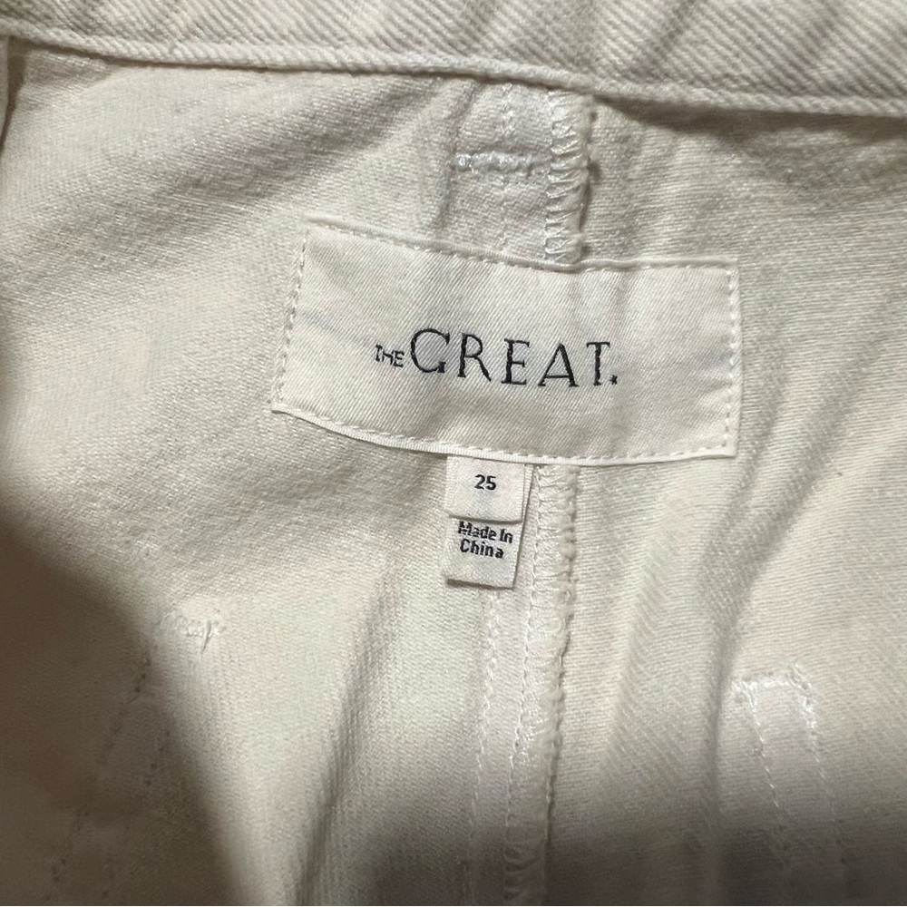 THE GREAT. Off-White Flare Jeans - Picture 7 of 9